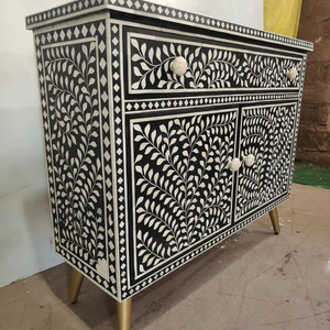 ILAHI's Bone Inlay <b>Drawer</b> Modern Design Agate Detailing <b>Storage</b> Portable Home Furniture - Product Image 1