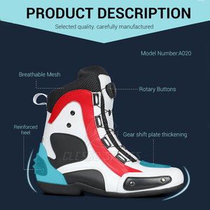 Botas de Motocicleta Antideslizantes para Hombre, Zapatos de Cuero para Motocicleta, Botas Impermeables Antideslizantes de Cuero para Hombre - Product Image 3