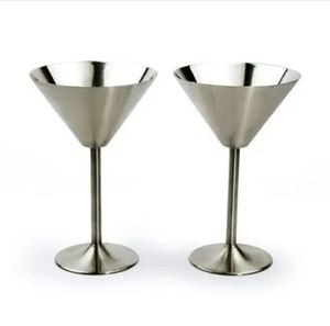 <b>Set</b> of 2 Silver Nickel Modern Styles Clear <b>Wine</b> Glasses Champagne Glasses Creative Luxury Party Goblet <b>Wine</b> Glasses - Product Image 1