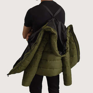 Blouson matelassé à capuche personnalisé pour homme – Collection Printemps – Style universitaire, moto, streetwear – Design uni, imperméable à l'avant - Product Image 4
