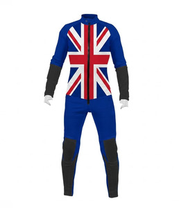 Mono azul de cuerpo entero para hombre con estampado del Union Jack y detalles negros para paracaidismo, traje de paracaidismo de alto rendimiento - Product Image 2