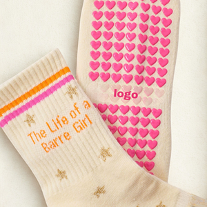 <b>Custom</b> Logo Women's Non Slip Yoga <b>Socks</b> Crew Athletic <b>Socks</b> Anti Slip Pilates Dance <b>Grip</b> <b>Socks</b> - Product Image 2