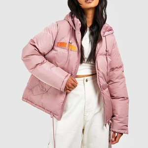 Chaqueta Acolchada Impermeable Reversible con Capucha de Alta Calidad para Mujer, Moda 2026, con Logotipo Personalizado, Exterior de Nailon Tejido, OEM para Invierno - Product Image 2