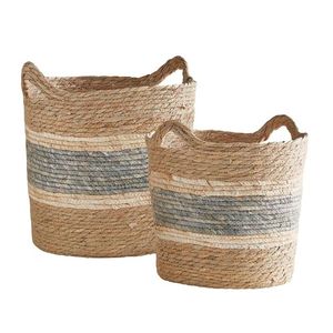 Handmade Natural Jute Woven <b>Storage</b> <b>Basket</b> Set Decorative Plant Pot With Handles For Home Organization And Boho Decor Style - Product Image 1