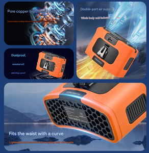 Ventilador de Aire Acondicionado Portátil sin Aspas con Doble Salida y Motor sin Escobillas, Ventilador Exterior a Batería con Luz K300 - Product Image 4