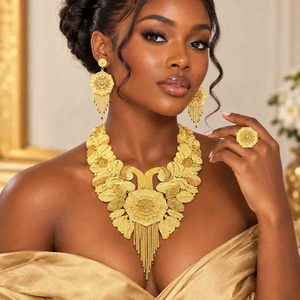 Wholesale Brass 14K18K24K Micron <b>Gold</b> Filled Heavy Bridal Long Jewelry <b>Set</b> Turkey & Dubai Style Fashion Jewelry <b>Sets</b> Oro Joyeria - Product Image 2