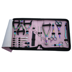 Rainbow Hair Extension <b>tools</b> Installation Set featuring Micro Ring Remover Tape In Applicator Thinning Shears Sectioning Clips - Product Image 6