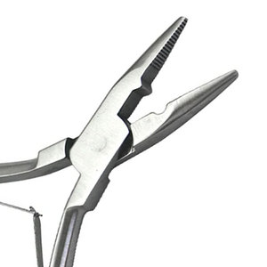 Professional Grade Stainless Steel Silver Hair <b>Extensions</b> Plier For Micro Link And <b>Beads</b> Essential Hair <b>Extension</b> Tool - Product Image 2