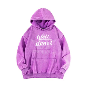 Sudadera con Capucha Unisex Estampada Well Done, Verde, Oversize, de Algodón French Terry, Informal, para Otoño - Product Image 6