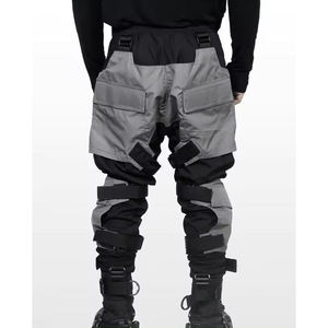 Pantalon cargo Cyberpunk Techwear pour homme, multi-poches, tactique, streetwear, avec sangle à boucle, style Hip Hop, urbain, Harajuku, Harem - Product Image 4