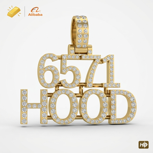 เครื่องประดับฮิปฮอปแบบยูนิเซ็กซ์ จี้ห้อยตัวอักษรหรือตัวเลขประดับเพชรโมอิสซาไนต์ทรงเหลี่ยมเจียระไนสวยงาม ทำจากเงินแท้ 925 เหมาะสำหรับงานปาร์ตี้และโอกาสต่างๆ - Product Image 1