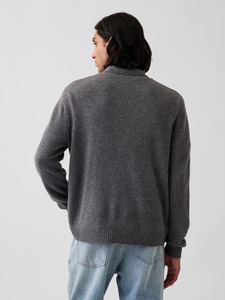 Cárdigan Gris de Punto para Hombre, Manga Larga, Color Sólido, Cierre de Botones, Estilo Otoñal - Product Image 2