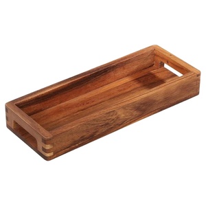 Plateau de service décoratif en bois fait main pour bouteille de champagne et verres, avec poignées, léger, compatible lave-vaisselle, dernière collection - Product Image 1