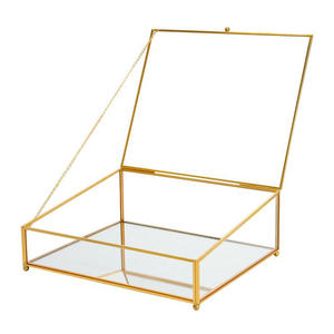 Coffret à bijoux vintage en laiton et verre, inspiré des coffres au trésor, avec couleur personnalisable - Product Image 4