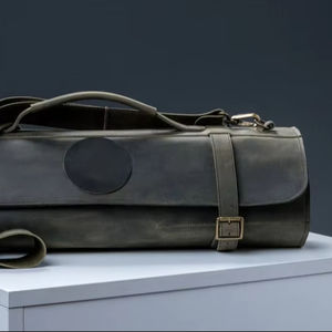 Bolsa Enrollable para Cuchillos, Duradera, con Ranuras para Cuchillos, Porta Tarjetas, Bolsillo Grande con Cremallera, Cuero Genuino, Tela, Hebillas de Latón, OEM LKR-0245 - Product Image 1
