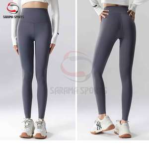 Seamless Yoga Leggings Wholesale High-Waisted Nylon Spandex Curved Stripe Leggings Moisture-Wicking Gym <b>Tights</b> OEM Custom Logo - Product Image 6