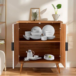 FCH High Legs Door Panel MDF Sideboard 80*39.5*80cm Carved Pattern Spray Paint Cabinet Body Original Wo Melamine Board - Product Image 3