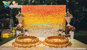 Haldi Theme Fiberglass Golden Urli Tub <b>Stool</b> Set Durable <b>Vintage</b> Modern Traditional Wedding Event Wholesale Export Quality - Product Image 5