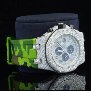 Reloj de Moissanita de Lujo a Precio Accesible |   Esqueleto con Incrustaciones de Diamantes VVS |   Reloj con Diamantes Simulados al por Mayor, Probado con Detector de Diamantes - Product Image 3