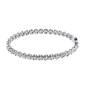 Pulsera de tenis de diamantes Miracle Plate – Disco con engaste de ilusión, diamante CVD de laboratorio, oro blanco macizo de 10K, 14K, 18K - Product Image 4