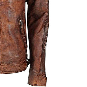 Chaqueta de Cuero para Motocicleta de Invierno para Hombre, Chaqueta Resistente, Chaqueta Urbana con Cuello Cuadrado, Chaqueta de Exterior de Primera Calidad Personalizada - Product Image 2