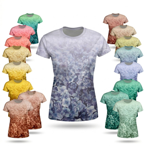 Camiseta de Yoga Personalizada con Estampado, Transpirable, Elástica, de Secado Rápido, para Gimnasio, Entrenamiento, Fitness, Manga Corta, Ropa Deportiva - Product Image 1