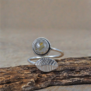 แหวนใบทับทิมสีทองปรับได้925สเตอร์ลิงเงินทำด้วยมือหรูหราเครื่องประดับเซ็ตขอบสำหรับงานแต่งงานและงานเลี้ยง - Product Image 1