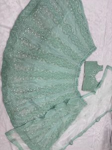 Filet traditionnel de créateur Lehengha Choli pour femmes Bollywood Indian Party prêt à porter Lengha pour les mariages d'été - Product Image 2