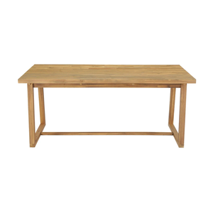 Ensemble de table à manger d'extérieur moderne avec chaises rembourrées, finition teck, meubles de jardin - Product Image 5