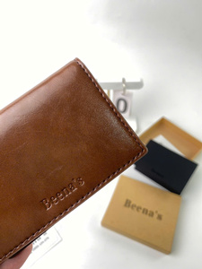 Brown Microfiber Synthetic Leather RFID Blocking Waterproof Eco-Friendly Fold Short Slim <b>Card</b> <b>Holder</b> <b>Wallet</b> for Unisex - Product Image 2