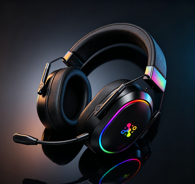 LDON F02 Over-Ear Wireless 6.0 Gaming Headset Active Noise Cancellation (ANC) RGB Lighting Surround Sound Low Latency 20 Hours