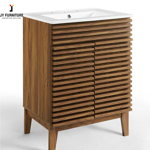 Mueble de baño de diseño moderno de JY Vietnam, completamente ensamblado con acabado de melamina, material de carcasa de madera contrachapada para hoteles y villas - Product Image 3