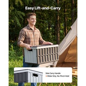 65L <b>Plastic</b> Collapsible Storage Bins Lids 3 Pack Stackable Folding Storage <b>Crates</b> Handles 84 Lbs Per Bin Capacity for Home - Product Image 5