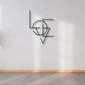 Arte Metálico para Pared con Temática de Amor |   Letrero de Arte Lineal Minimalista Moderno |   Decoración de Pared Metálica Geométrica para Parejas - Product Image 4