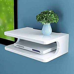 ขาตั้งกล่องรับสัญญาณ/ขาตั้งกล่องรับสัญญาณแบบติดผนังสำหรับชั้นวางของในบ้านสำหรับวางลำโพง ไวไฟ รูเตอร์ เกมคอนโซล รีโมท - Product Image 1