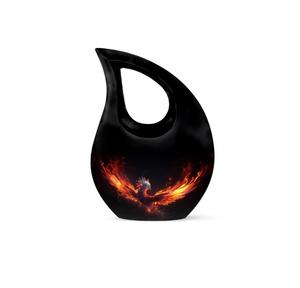 Urne funéraire en aluminium de haute qualité, magnifique vue sur le coucher de soleil, petite urne souvenir en forme de larme pour cendres funéraires. - Product Image 2