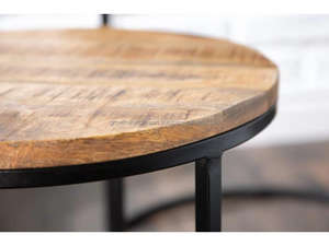 <b>Round</b> Wooden <b>Nesting</b> Coffee <b>Table</b> Set Modern Industrial <b>Round</b> Coffee <b>Tables</b> Set of 2 Wooden Top Metal Frame <b>Nesting</b> <b>Tables</b> 2026 - Product Image 4