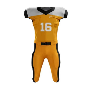 Vêtements de sport actifs durables en matériau premium, coupe athlétique, uniforme de football américain, maillot avec numéro 16 et pantalon - Product Image 1