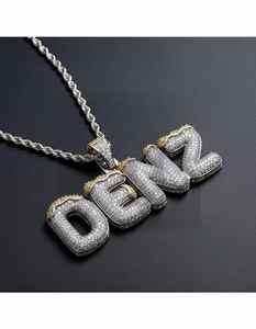 Collar con Colgante de Letra DENZ Personalizado, con Incrustaciones de Moissanita, Estilo Hip Hop para Hombre, en Plata, Oro 10K/14K o Acero Inoxidable - Product Image 3
