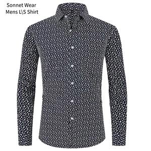 เสื้อเชิ้ตแขนยาวพิมพ์ลายกราฟิกสำหรับผู้ชายทรงเข้ารูป - Product Image 5