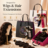 Boîte à perruques de luxe personnalisée avec poignée en tissu, emballage rigide en carton pour extensions et mèches de cheveux