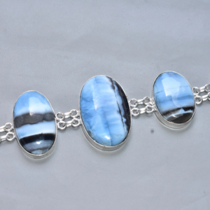 Premium Grade Blue <b>Opal</b> <b>Bracelet</b> Silver Plated Blue <b>Opal</b> <b>Bracelets</b> Jewelry - Product Image 1
