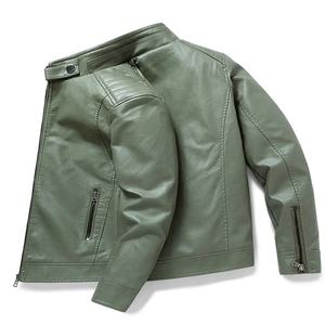 Veste en cuir PU pour homme avec poches zippées, veste zippée élégante pour l'automne et l'hiver, vêtements d'extérieur, veste homme tendance personnalisée - Product Image 2