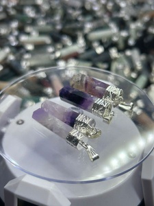 Pendentif en améthyste pour stylo, collier en cristal violet, bijoux artisanaux en pierres précieuses pour un style spirituel et un usage quotidien - Product Image 2