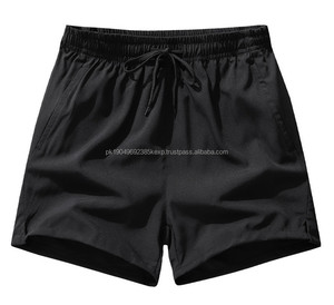 Pantalones cortos de playa negros de LICRA y poliéster de verano para hombre al por mayor, pantalones cortos deportivos de secado rápido con logotipo personalizado de alta calidad, pantalones cortos informales para hombre - Product Image 1