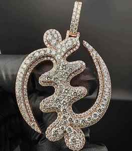 Custom Logo Letter Charm Pendant VVS Moissanite 925 Sterling Silver Iced Out <b>Mosaic</b> Pendant Hip Hop Jewelry - Product Image 1