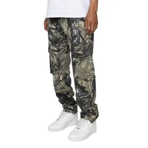 2024 Jungle Camo Cargo Pocket Pants 100% Cotton Twill Material Wholesale with Cargo Pockets Zipper Fly Best Quality