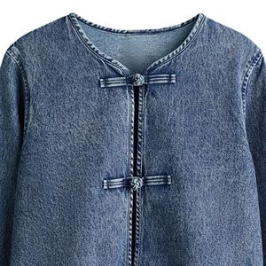 Veste en jean oversize pour femme, coupe ample tendance, manteau décontracté à manches longues pour le printemps et l'automne, vente en gros - Product Image 5