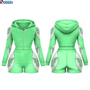 Hot Selling Summer 2Pcs Set Women Tracksuit Custom Streetwear Contrast Color Sports <b>Top</b> Jacket and Shorts Sets <b>Top</b> Trending - Product Image 6