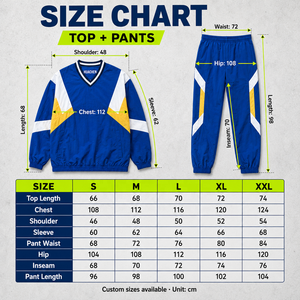 Tuta Sportiva Personalizzata con Scollo a V in Nylon per Uomo, Set con Giacca a Pannelli Colorati e Pantaloni Larghi, Produzione OEM - Product Image 4